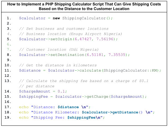 How to Implement a PHP Shipping Calculator Script That Can Give Shipping Costs Based on the Distance to the Customer Location